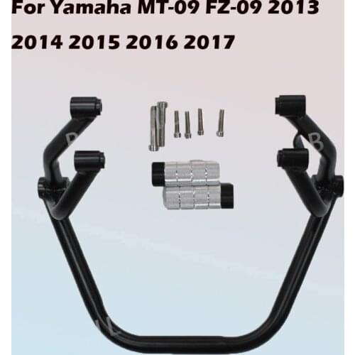For Yamaha MT09 FZ09 Dumb Black Subcage Stunt Rear Passenger Peg Tracer MT-09 FZ-09 2013 2014 2015 2016 2017