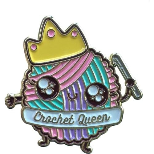 Crochet lapel pin yarn crochet brooch badge Enamel Pin