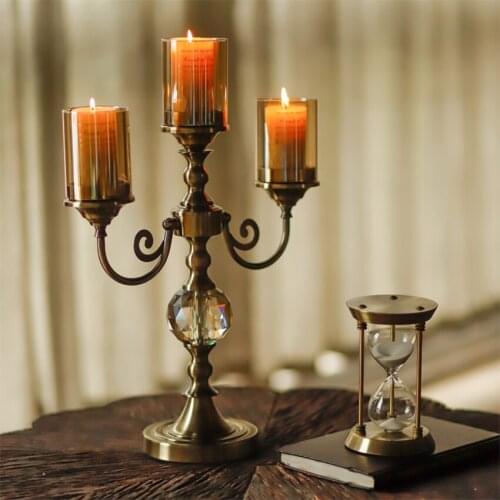 Ice yun Decorative Bronze Candlesticks