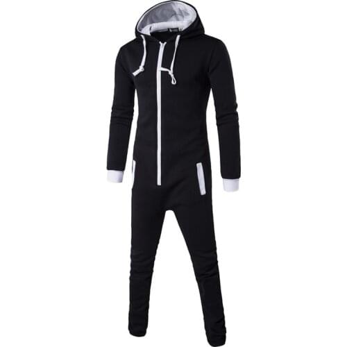 Motion piece men zipper cardigan Hoodie Black Blue Pyjamas One Piece Sleepwear Adult Onesie Women Men Costume Winter Cosplay