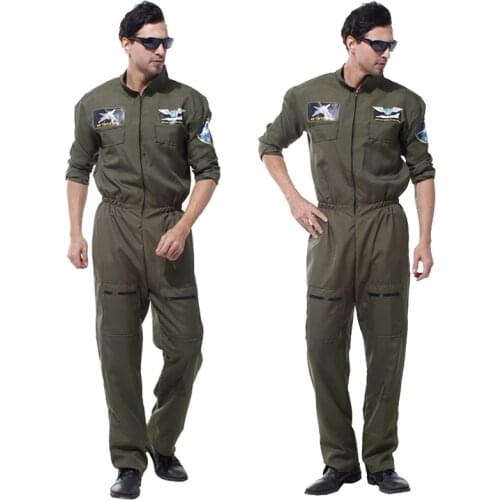 Carnival Halloween Air Force Uniform Costume Pilot Airline Outfit Cosplay Fancy Party Dress