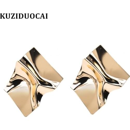Kuziduocai New Fashion Jewelry Punk Bohe Geometric Contortion Statement Drop Earrings For Women Aretes Brincos Bijoux E-1512