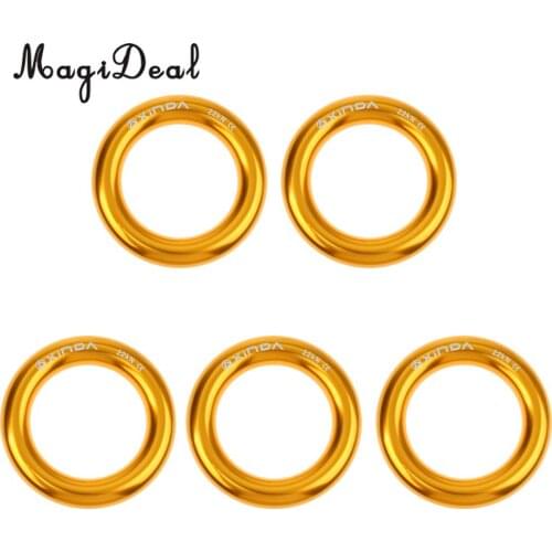 MagiDeal 5 Pieces 22KN Rock Climbing Rescue Rappel Ring Bail-Out Connector Large for Mountaineering Caving Camping Rigging