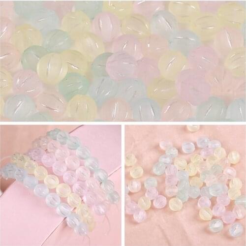 Macaron ab Colored Silver Pumpkin Acrylic Loose Beads DIY Bracelet Necklace Material Jewelry Accessories