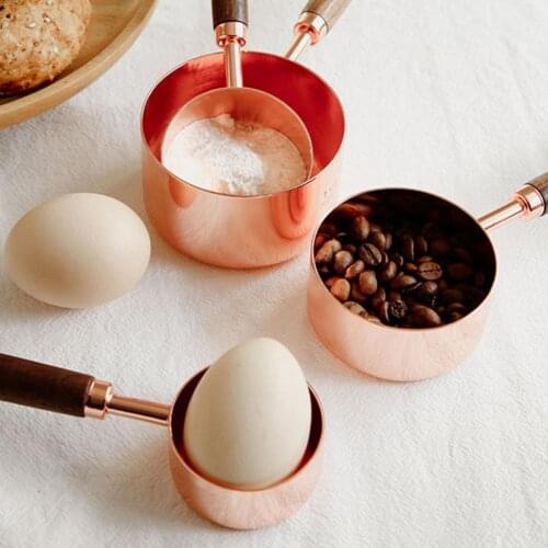 Measuring Cup Eco-friendly Rust-proof Stainless Steel Plating Comfortable to Grip Labor-saving Lightweight Measure Cups Spoon