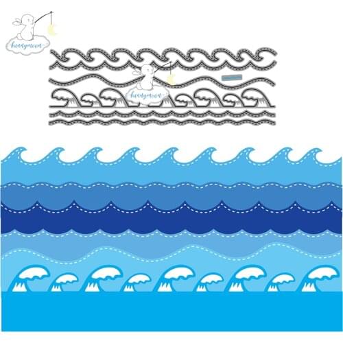 Bunnymoon Waves Metal cutting dies stencil Greeting Card Decoration DIY Scrapbooking Scrapbook Paper Photo Album