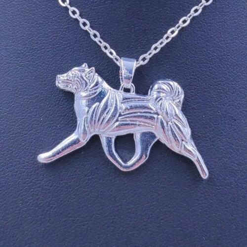 Cute Vivid Akita Necklace Dog Animal Pendant Gold Silver Plated Jewelry For Women Male Female Girls Ladies Kids Boys N073