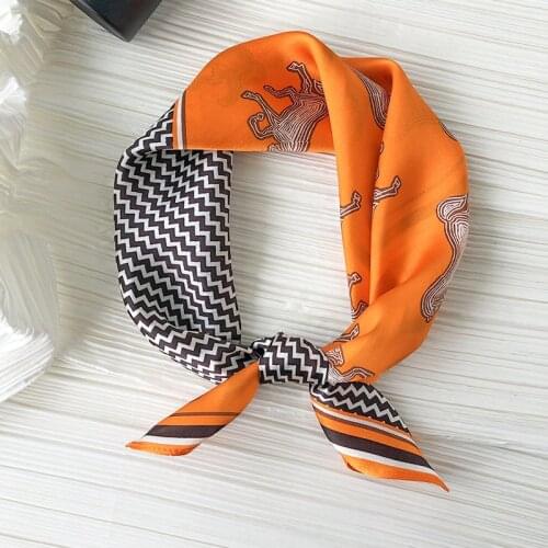 Fashionable Summer Autumn French Scarf Silk Scarf Mulberry Silk Scarf Orange Silk Small Square Scarf Stewardess Silk Scarf
