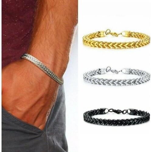 Fashion Titanium Steel Mens Stainless Steel Bracelet Brazil Chain Punk Hip Hop Couple Bracelet Gift
