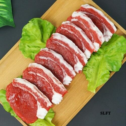 Supermarket butchery hotel restaurant shop store decoration simulation fake food props artificial pork slices Chops model