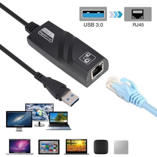 NEW Arrival USB 3.0 to Gigabit Ethernet RJ45 LAN (10/100/1000) Mbps Network Adapter For PC Laptop Win