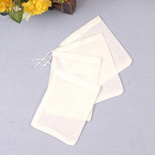 Separate Cooking Spice String 10pcs Cotton Straining Herb Tea Empty Bags Filter