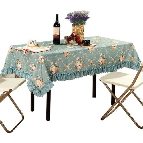 Polyester Fiber Table Cover Garden Printing Rectangular Waterproof Tablecloth 90*90cm