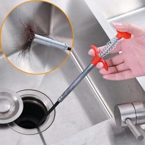 Kitchen Sink Tub Dredger Trash Clips Bathroom Hair Cleaning Dredger Brush Pipe Toilet Tools Creative Kitchen Bathroom facilities