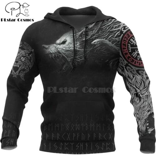 PLstar Cosmos Viking Warrior Tattoo New Fashion Tracksuit casual 3D Print Zipper/Hoodie/Sweatshirt/Jacket/Mens Women style-49