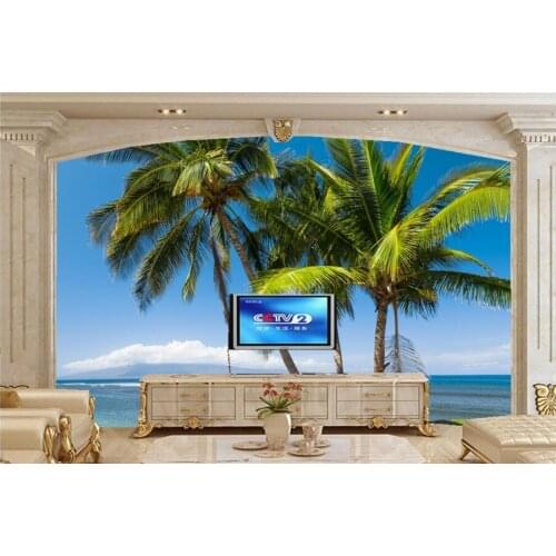 USA Coast Ocean Hawaii Palma Trees Nature wallpapers papel de parede, living room TV sofa wall bedroom 3d mural wallpaper