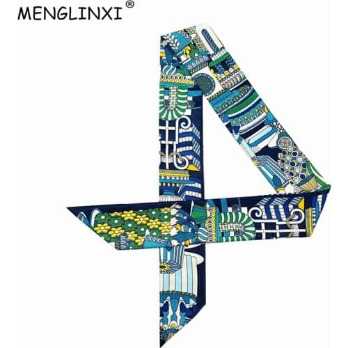 Ice Cream Print Bag Scarf Women Hair Neck Skinny Scarf Brand Scarves 2021 New Neckerchief Wrist Towel Foulard Femme Headband