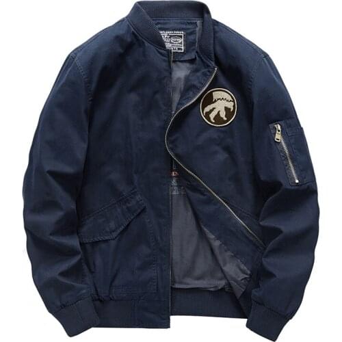 Loose Baseball Uniform Autumn Plus Size M-4L Pure Cotton Tooling Casual Jacket Mens Thin Flight Suit