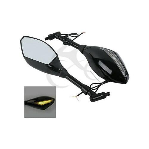 Universal 10mm Motorcycle LED Turn Signal Light Rearview Side Mirrors For Street Bike Cruiser Chopper Dirt bike