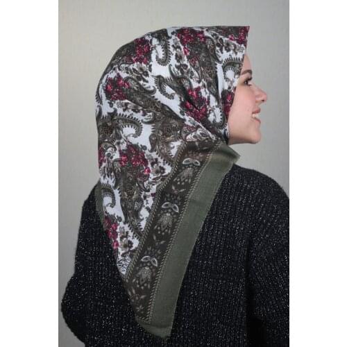 VERTU PATTERNED LINEN FLAMLI SCARF-DESEN-20-RENK-06