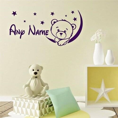 Personalized Name Vinyl Wall Stickers Children Customized Bedroom New Art Mural Baby Girl Nursery Wall Decal House Decor C585