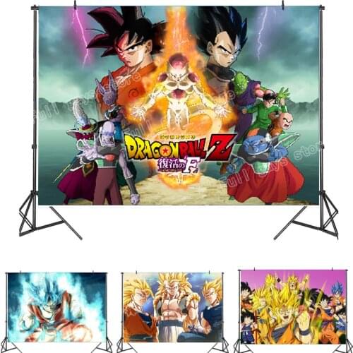 Dragon Ball Anime Vinyl Photography Backgrounds Print Goku Photo Backdrops Wall Decorations for Child Birthday Party Props Walls