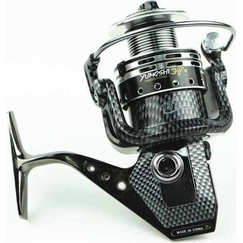 Yumoshi High Quality 13+1BB 5:5:1 Spinning Fishing Reel Metal Casters Wheels Carp Bass Sea Fishing Reel Fishing Tackle