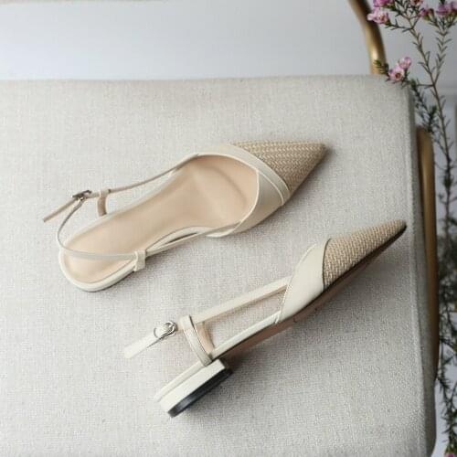 EshtonShero Summer Shoes Woman Pumps Sheepskin Platform Square Low Heels Solid Elegant Slingback Ladies Wedding Shoes Size 3-9