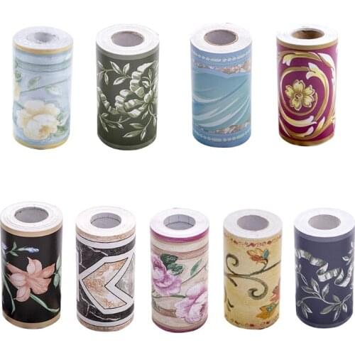 1Roll PVC Self-adhesive Border Stickers Kitchen Bathroom Waterproof Waistline Paster for Home Room Decoration Supplies