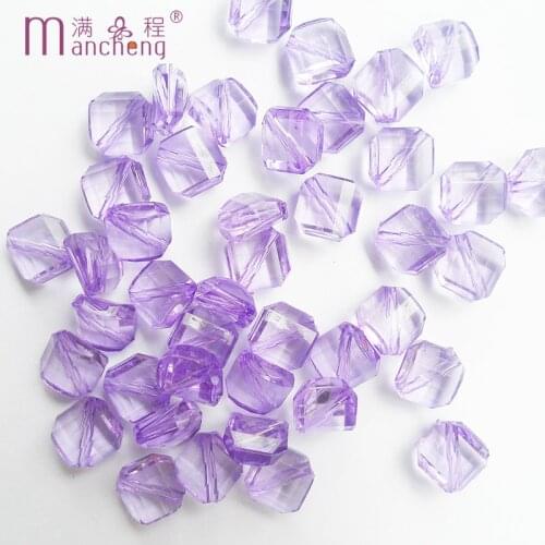 10PCS/ Lots Princess-Cut Shape Transparent blue Acrylic DIY 12MM Square-Shape Sapphire blue Acrylic Loose beads accessories