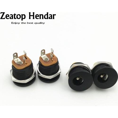 100Pcs 5.5x2.5mm DC Female Power Socket 3Pin Jack DC Female Panel Mount with Nut Connector