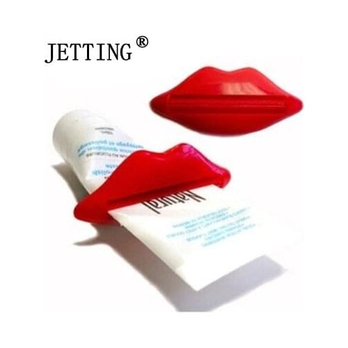 Sexy Lip Kiss Bathroom Easy-using Tube Dispenser Toothpaste Cream Squeezer Sanitary Ware Accessories 2Pcs