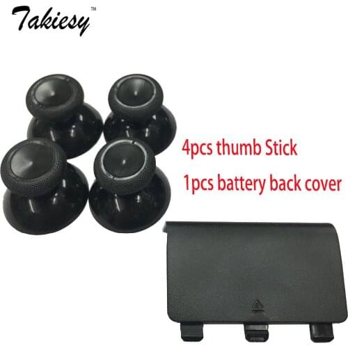 4pcs 3D Analog Joystick Replacement thumb Stick grips Cap Buttons +1pcs battery back cover for Microsoft XBOX ONE Gamepad