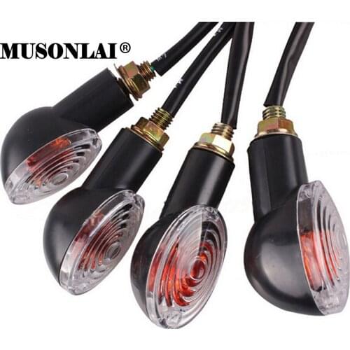 4x Universal Motorcycle Bike Turn Signal Blinker Light Indicator Mini Lamp Amber Flasher for Honda Yamaha Suzuki Ducati