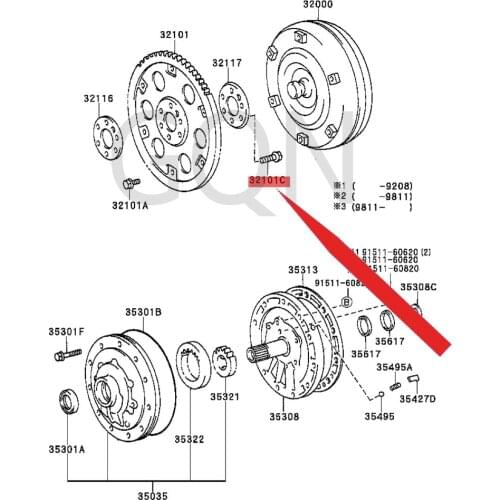 Hex bolts (used to fix the drive plate) 1990-Toy ota LAN DCR UIS ERV AN flywheel screw Hex bolts to fix the drive plate