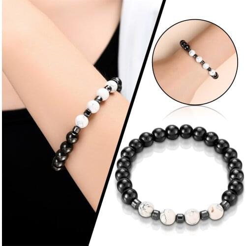 Popular Golden Volcanic Stone Black Magnet Bracelet Bracelet Ladies Heart Multicolor Charms Charms Bracelet Anniverasry Gifts