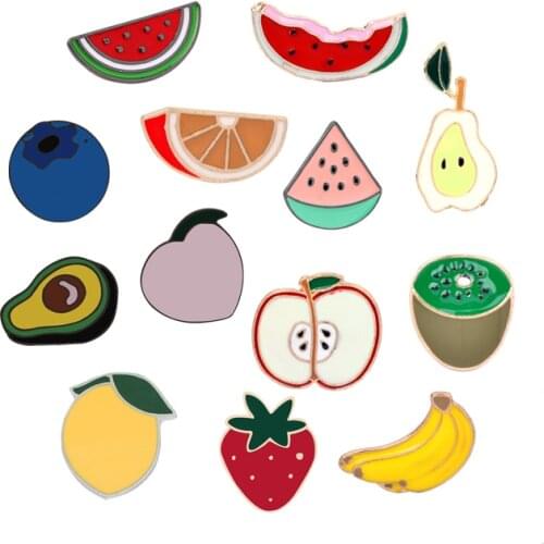 Fresh Fruits Kpop Broches Hijab Pins Female Accessories Cute Various Fuirt Scarf Clothes Lapel Pin Bag Icon Button Badge Jewelry