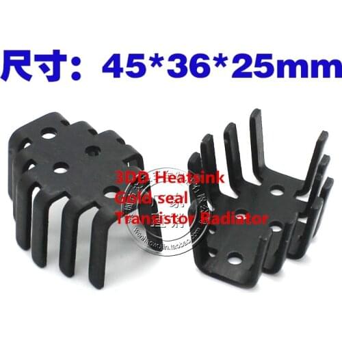 Fast Free Ship 10PCS 3DD Heatsink Gold seal Transistor Radiator 15D heat sink 45*36*25MM cooling fin