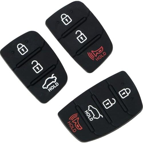 Key Case Cover Remote Auto Replacement Parts For Hyundai Ix35 Ix45 Car Key Shell 3 4 Buttons Car Key Rubber Button Pad