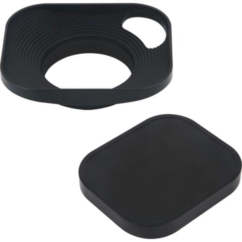 Haoge 39mm Metal Screw-in Lens Hood Hollow Out Designed+Cap for Leica Rangefinder Camera with 39mm E39 Filter Thread Lens Black