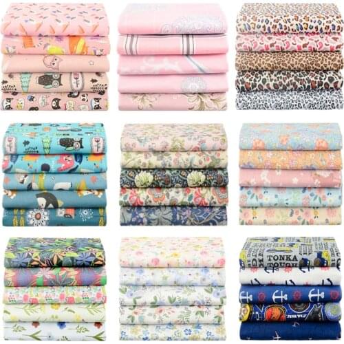 Teramila New Style Color 5 PCS Pack Printed Cotton Cloth For Needlework Patchwork Sewing Japanese DIY Handmade Quilting Fabric