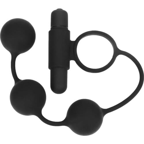 IKOKY 10 Speed Sex Toys for Men with Anal Bead Butt Plug Prostate Massager Vibrator Penis Ring Male Masturbation 3 Balls