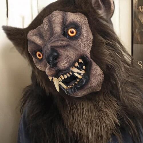 Halloween Simulation Animal Rotate mask Headwear Costume Wolf Face Masks Cosplay face shields Headwear Costume Mask