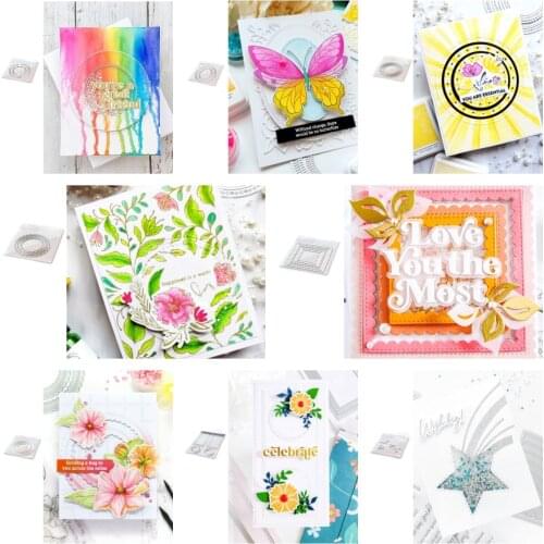 Circle Folk Edge Square Star Leaves Cutting Dies & Stamps Scrapbook Dariy Decoration Stencil Embossing Template Diy Greeting