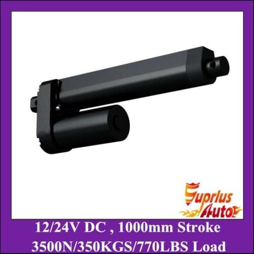 High quality 1000mm long stroke 3500N/350KGS heavy load 8mm/s speed 12V DC black linear actuator
