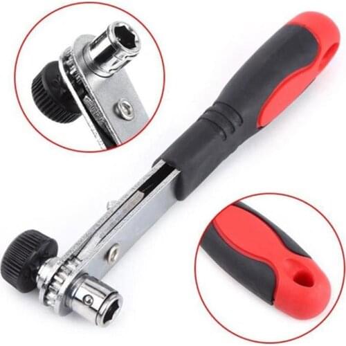 Mini 1/4 Ratchet Socket Wrench Screwdriver Tools Square Head Hexagonal Socket Double Wrench Right Angle Turning Antiskid Handle