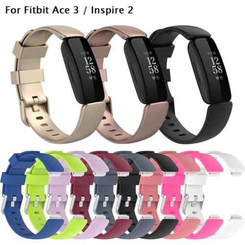 Soft Silicone Watch Band for Fitbit Ace 2 3/Inspire HR/Inspire 2 Buckles Wristbands Bracelet Strap Smart Watch Accessories