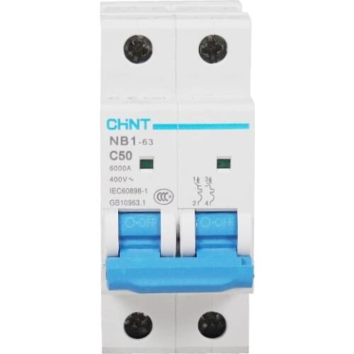 CHINT MCB NB1-63 2P C20A 10A 25A 32A 63A 40A 2A low voltage mini miniature circuit breaker Modular DIN Rail motor protection CE