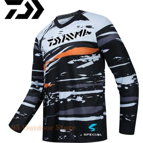 Daiwa New Men Fishing Shirt Breathable Quick-drying Jersey Long Sleeve Fishing Wear Uv Protection Anti Moisture Fishing Clothing