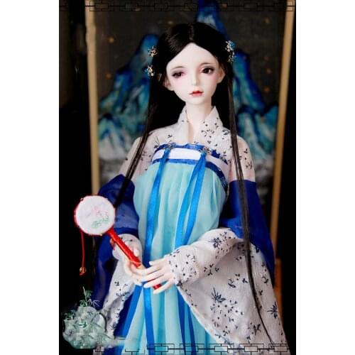 1/6 1/4 1/3 Scale BJD Clothes Hanfu Ancient Costume Blue Dress Samurai Outfit For BJD/SD YOSD MSD SSDF Strong Uncle Doll B0212